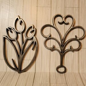 2 lrg  Dansk Cast Iron Metal Trivets • The Danish Trivet • Jens Quistgaard • MCM